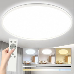 40 W LED Ceiling Light, Flat, Dimmable, Diameter 50 cm, Ceiling Light with Remote Control, 3000-6500 K, Modern Ultra Thin, Round Ceiling Lights, Dimmable for Living Room, Bedroom, Children's