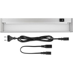 REV TERRA Kitchen LED Under-Unit Light, Expandable, 35 cm, 25,000 h, 8 W, 600 lu, Silver [Energy Class E]
