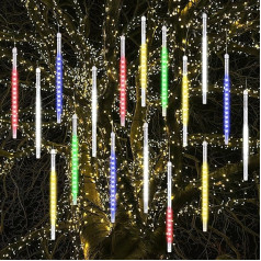 Vikdio Christmas Lights for Outdoors, Meteor Shower Lights, 16 Spiral Tubes, 30 cm, 480 LEDs, 5.25 m Lit Length, Waterproof Snowfall Lights for Christmas Decoration, Outdoor, Tree, Window,