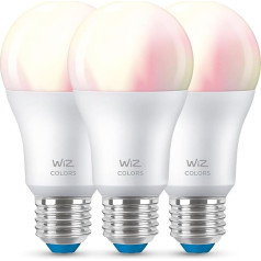 Deutsche Telekom x WiZ Tunable White and Colour LED Light Bulb E27 (806 lm), 60 W Lamp with 16 Million Colours or Warm to Cool White Dimmable Light, Smart Light Control via WiFi via Voice / App, Set