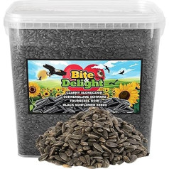 Bite & Delight Black Sunflower - Sunflowers for Birds Grains Winter Food - Wild Bird Food All Year Round - Ideal for Small Birds - Provides Energy in Summer and Winter - 10000 ml