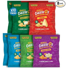 CheeseO's - Crispy Puffed Cheese Snacks - Mixing Pack Multipack 40 g (Pack of 10) - Keto Snack - Protein Rich - Vegetarian - Gluten Free - Cheese Chips - Healthy Snacks, Baked and Delicious
