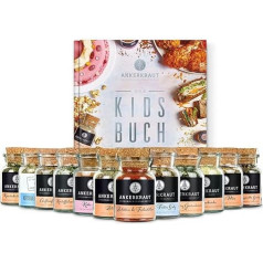 Ankerkraut Kids Cookbook Set with 12 Spices, Kids Cookbook with Recipes Included, Delicious Spice Jars in Gift Set