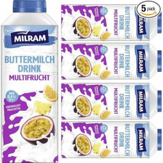 Milram Buttermilk Drink Multifruit Milk 0.4% Fat 750 ml x 5 Pieces [Freshness Guarantee]