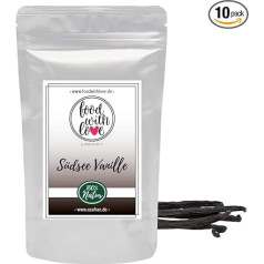 Food with Love South Sea Vanilla as Bourbon Vanilla Beans Replacement 12 cm Pack of 10