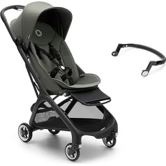 Bugaboo Butterfly Set Ultra Compact Travel Pram with Safety Bar for Extra Comfort, Small & Lightweight, Foldable with One Hand, City Buggy for Babies from 6 Months, Forest Green