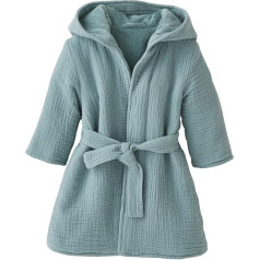 Vertbaudet Organic Collection: Baby Animal Muslin Bathrobe, peacock blue
