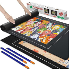 Nariolar Puzzle Mat, Set of 2 Puzzle Mats Made of Rubber and Felt for 500/1000/1500 Pieces, Practical Puzzle Accessory for Storage and Transport of Puzzles