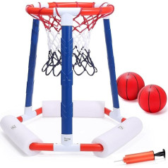 EagleStone Basketball Hoop for Pool, Inflatable Basketball Games with 2 Pool Balls and Pump, Basketball Hoop for Indoor and Outdoor Pool for Children and Adults, Age 8-12