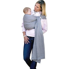 AMAZONAS Baby Sling without Knots Ring Sling Grey 180 cm 0-3 Years up to 15 kg