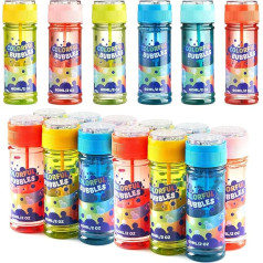 JOYIN Pack of 36 Bubble Bottles (2 oz/60 ml Bubble Solution) - Colourful Rainbow Design for Children's Party Fun, Large Bubble Set, Toddler Bubble Wand Summer Outdoor Toy Gift