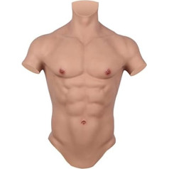 Artificial Simulation Muscles, Silicone Fake Muscle Fake Breast Muscles Abdomen, Silicone Fake Breast Muscle Vest for Cosplay Crossdresser Halloween Parties Masquerade