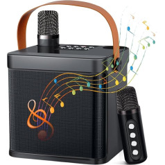 LAMA Karaoke Machine with Wireless 2 Microphones Karaoke System, Bluetooth Speaker Box, Portable Microphone Speaker System, Karaoke Speaker, Karaoke Set Karaoke Box with Hand Strap