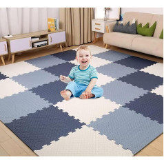 Puzzle Mat Baby Puzzle Mat Children 18 Pieces Foam Mat Children's Play Mat Floor Protection Mat for Baby Children, 30 x 30 x 1.2 cm, 1.6 m² Large Yoga Mat