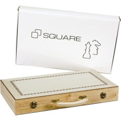 Square Backgammon Wooden 447 Inlay Case with One Handle