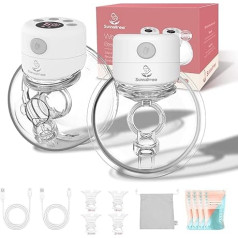Hands-Free Breast Pump, Portable Electric Breast Pump for Breastfeeding with 2 Modes, 9 Levels, LCD Display, Memory Function with Massage Expression Mode, 24mm Flange (Classic)
