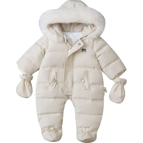 Sbyhbhyds Boys Girls Winter Thick Coat Pocket Jacket Snowsuit Gloves Windproof Warm Overall Outwear