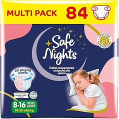 Babylino Safe Nights Girl 84 Pack Absorbent Night Pants for Girls 8-16 Years (30-50kg)
