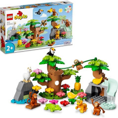 LEGO 10973 Duplo Wild Animals South America Toy Set with 7 Animal Figures, Stones and Jungle Play Mat, Educational Toy from 2 Years