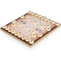 LNNW Chinesisches Schach Massivholz Chinesische Schachfigur Folding Schachbrett Training Frühe Bildung Denkende Training Interaktives Spiel Dekorative Ornamente Brettspiel(Size:3cm Chess Piece)