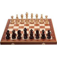 Giant Tournament Chess Game Set No. 7 | Master of Chess | Elegant Chess Board Large 50 cm | Mahogany and Sykomore Chess Game Wood High Quality - Staunton Chess Set for All