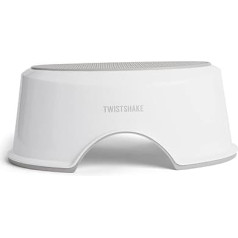 Twistshake Baby Step Stool | Non-Slip Baby Bath Stool | Lightweight Stool for Potty Training | Compact - Travel Friendly - Ergonomic Design | Baby Toilet Seat Assistant | White Grey