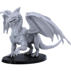 Forged Terrain Miniature Adult White Dragon 28-32mm Scale Table RPG and Wargaming D&D Pathfinder Fantasy Miniature