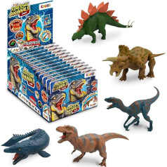 CRAZE Stretchy Animals Dinos Complete Collection - 12 x Super Stretchy Dino Figures, Dinosaur Toy for Collecting with Elastic Skin and Special Filling