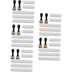 5 Sets Portable Ink Pad Tool Round Mini Ink Mixing Tool Ink Pad for Stamping Ink Pad for Stamp Drawing Sponge Ink Brush Wood 2 Pieces x 5