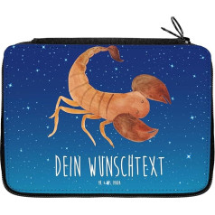 Mr. & Mrs. Panda Personalised Pencil Case Zodiac Sign Scorpio - Personalised Gifts, Pencil Case Printed, Astrology, Horoscope, Blue Personalized, Hand Drawn