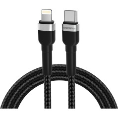 Kabelis iPhone USB-C - Lightning PD 30W 2m melns