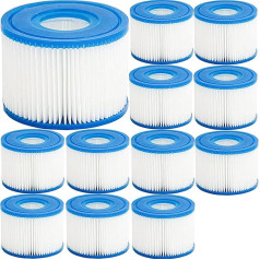 FOSUN Inflatable Filter Cartridge Type VI for Hot Tubs, Compatible with Bestway 58323, Lay-Z-Spa for Bestway Flowclear Pool Filter, Miami, Palm Springs, Hawaii, Vegas, Monaco, Paris, etc. Pack of 12