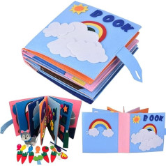 Quiet Book Montessori Toy, 3D Felt Busy Book Sensory Toy & Baby Books Made of Soft Fabric, Early Learning, Life Skills, Educational Toy