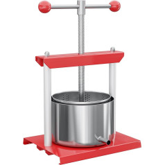 Wiltec Fruit Press Wine Press Steel 6 Litres Stainless Steel Basket Fruit Press Berry Press