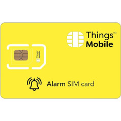 SIM card for alarm and theft protection – Things Mobile – with worldwide network coverage and multiple provider network GSM/2G/3G/4G. No fixed costs and no expiration date. 60 € credit included