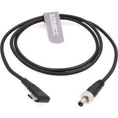 SZRMCC 12V PD Type-C USB C to Right Angle Locking DC 2.1 2.5 Trigger Power Cable for Atomos Battery Eliminator Shinobi 7 Shogun Connect Video Devices Pix-E7 E5 Monitor (1m)