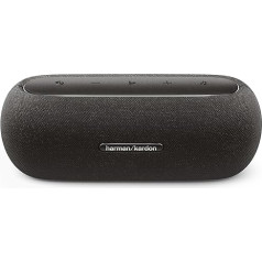 Harman Kardon Luna Bluetooth Box in Black - Portable Waterproof Bluetooth Speaker - Up to 12 Hours Battery Life