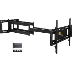 FORGING MOUNT TV Wall Mount with 109 cm Long Range Double Articulated Arm Full Motion Tilting Swivel TV Bracket for 50-90 Inch Flat/Curve TVs Load 75 kg Max. VESA 600 x 400 mm