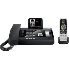 Gigaset DL500A and C430HX, corded comfort phone with answering machine and built-in Dect base station and aditional handset, black