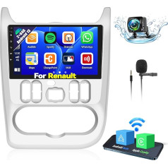 OiLiehu 2G + 64G Android 13 Car Radio 2DIN Carplay Android Car for Renault Logan 1 Sandero 2009-2015 Largus Dacia Duster Car Radio with Screen 9 Inch Support EQ/Bluetooth/FM RDS/WiFi/GPS