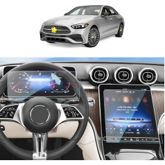 SKTU Set of 2 Screen Protectors Compatible with Mercedes Benz C-Class W206 / GLC X254 Instrument Panel Navigation Screen Protector Made of Tempered Glass