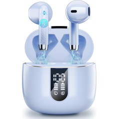 Bluetooth 5.3 Headphones, In-Ear Headphones Wireless with 4 Mics, 48H Deep Bass Playtime Wireless Earbud, LED Display, Bluetooth Earphones with ENC Noise Cancelling, IP7 Waterproof Headphones Sport