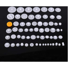 Plastic Gear Axle, Plastic Motor Gears, Gear Sets, Plastic Gear Set, Pulley Belt Screw Sets, Crown Wheel Set, Robot Motor Toy, DIY Parts, Worm Gear, 64 Types