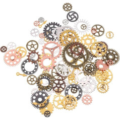 You&Lemon 100 g Steampunk Gears Vintage Steampunk Gears Set Pendant Metal for Jewellery Crafts, Metal