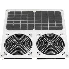 100W Solar Panel Drive Fan Double Fan Design Waterproof Solar Fan Set Outdoor with Safety Protection for Chicken Coops Greenhouses