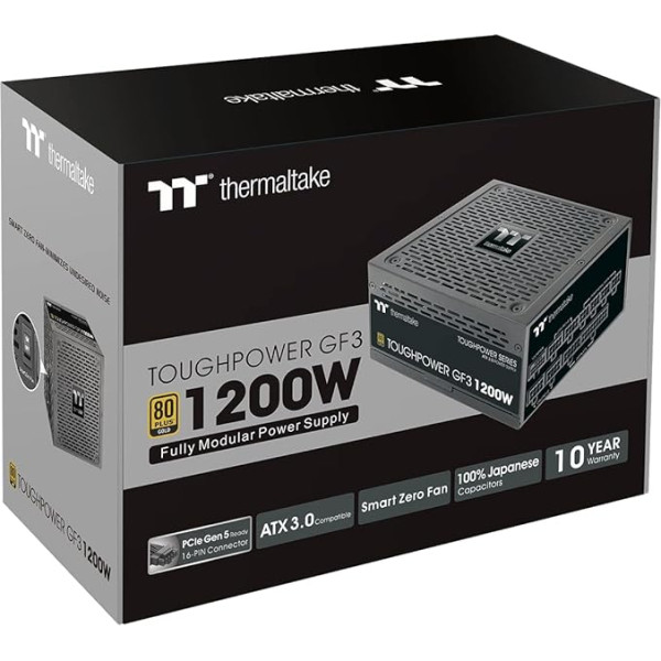 Thermaltake Toughpower GF3 1200W | PC ATX 3.0 Power Supply | PCIe Gen 5.0 | 80-Plus Gold | Fully Modular | Quiet 140 Fan | EU Certified