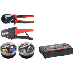 Wiha Wire Stripping and Crimping Tool Set (43987) 5 Pieces with Ferrules 500 Pieces Colour Code DIN in L-Boxx Mini