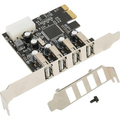 Annadue PCIE to USB 2.0 Expansion Card, 4 Ports PCI Express Internal USB 2.0 Hub Controller, PCI Express Extender Adapter Card for Desktop for Windows 10/8/7, Linux, OS X