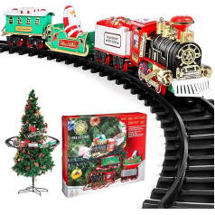 Shatchi Christmas Train Set, Around the Tree, Christmas Decoration, Festive Lighting and Sounds, One Size