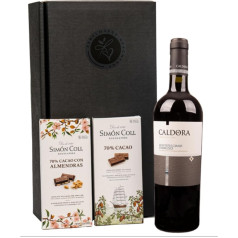 Geschenkset italienischer Rotwein Montepulciano d'Abruzzo mit edler Schokolade von Simón Coll